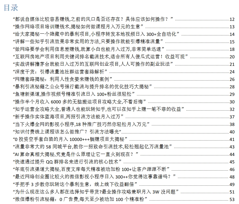 【自媒体项目合集】2023年450个网络搞钱玩法，让你不再做韭菜-宝石资源网