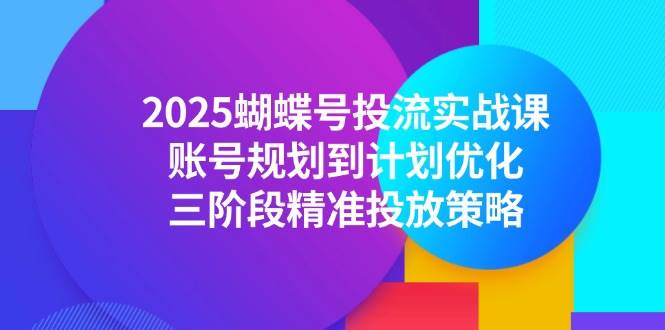 2025蝴蝶号投流实战课，账号规划到计划优化，三阶段精准投放策略-宝石资源网